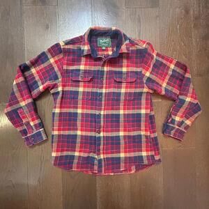 Vintage Woolwich Flannel Shirt Men's Size Medium Green Label Cotton